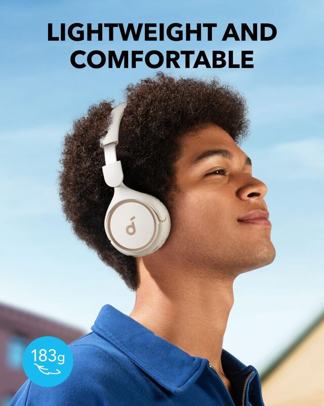 Anker Soundcore H30i On Ear Wireless Headphones Foldable Design, Pure Bass, 70H Playtime, Bluetooth 5.3, Lightweight and Comfortable, App Connectivity, Multipoint Connection, White